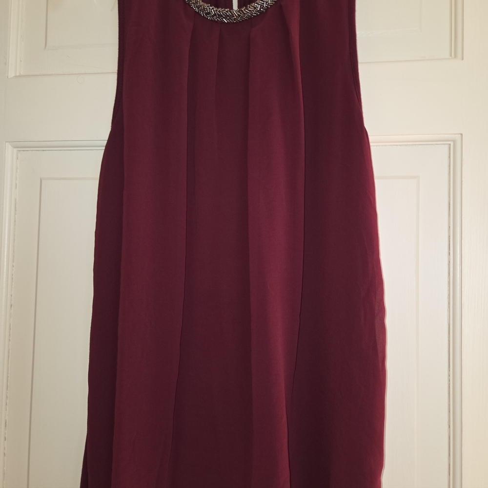 Bergundy Embellished Women's Top